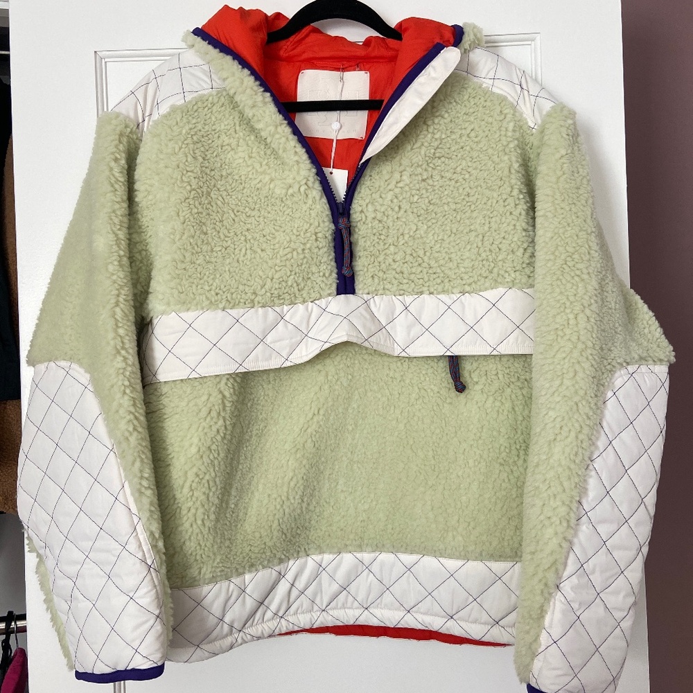 Tory Burch Oversized Fleece Hooded Pullover